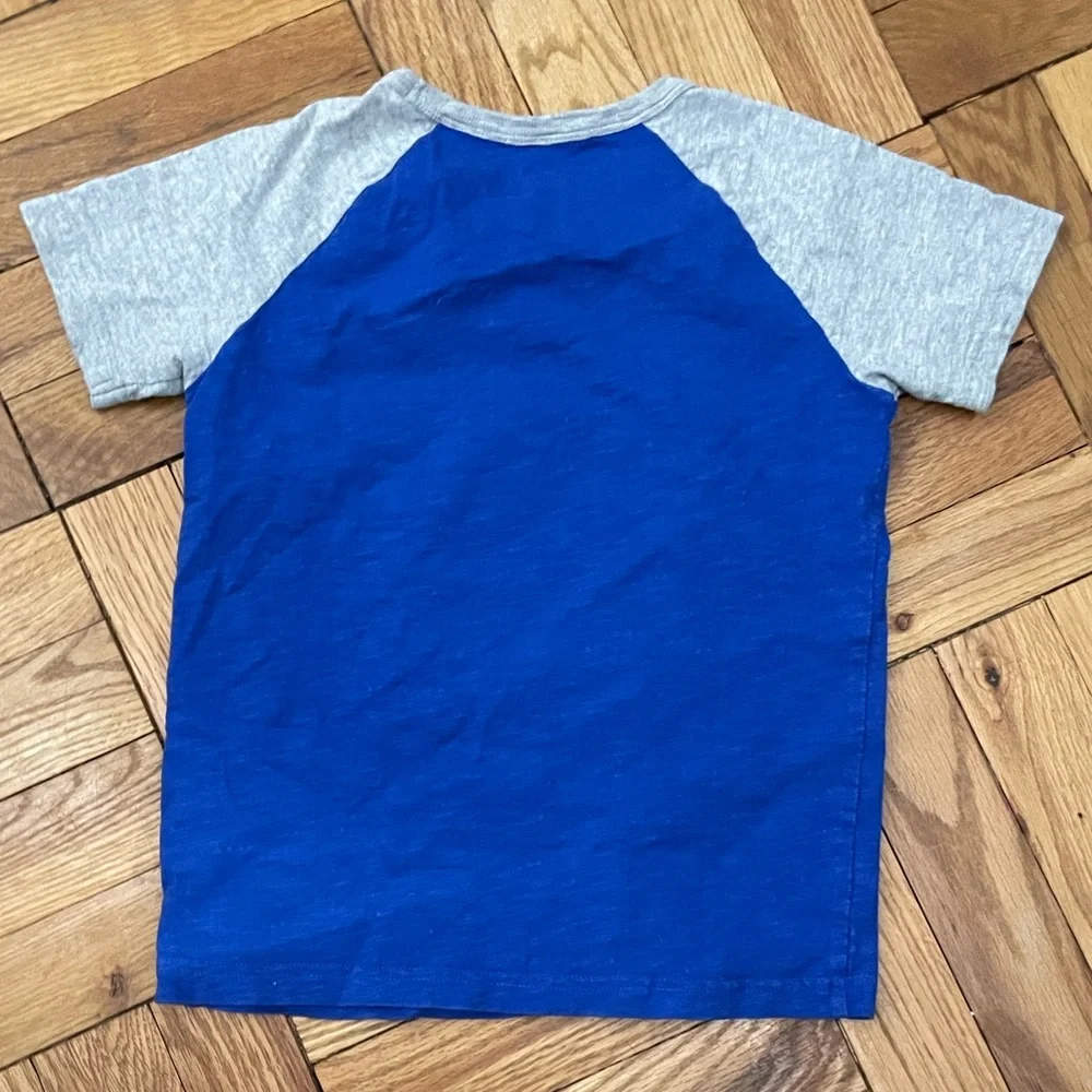 Mini Boden Blue Raglan Tee with Orange Star